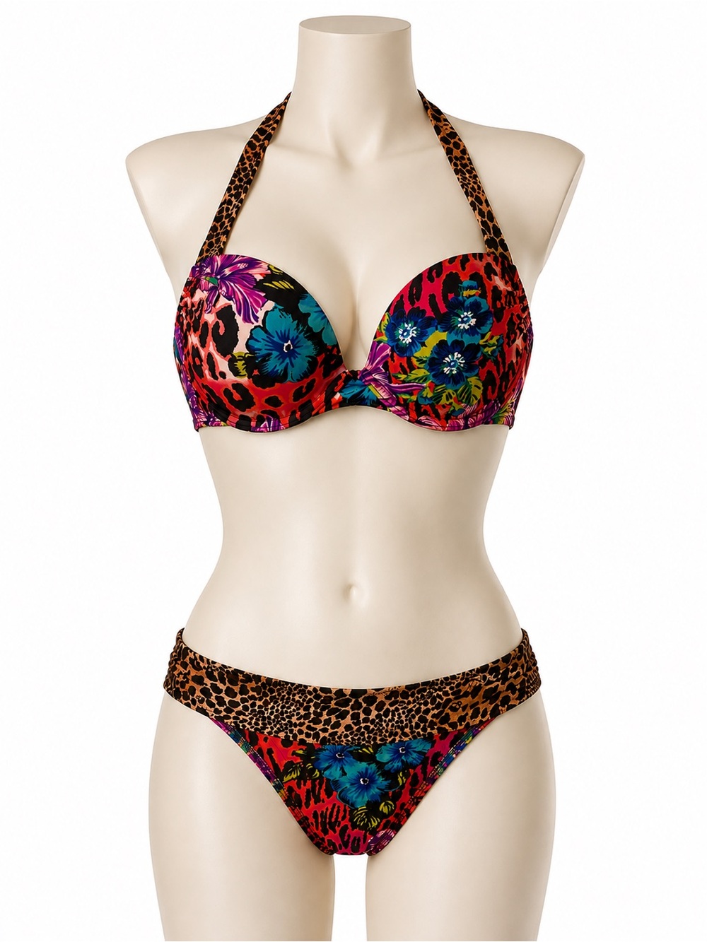 Victoria’s Secret Floral Leopard Skull Bombshell Bikini Set